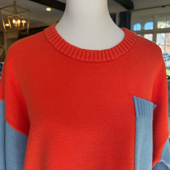DOLAN For Anthropologie Women’s Colorblock Crewneck Sweater Size L - Picture 3 of 10